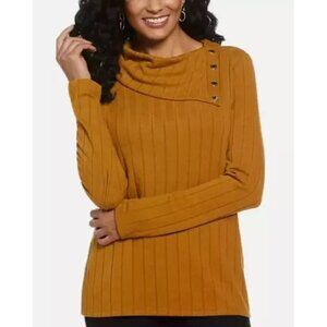Rafaella Women's Cowl Neck Top Size XXL Golden Brown